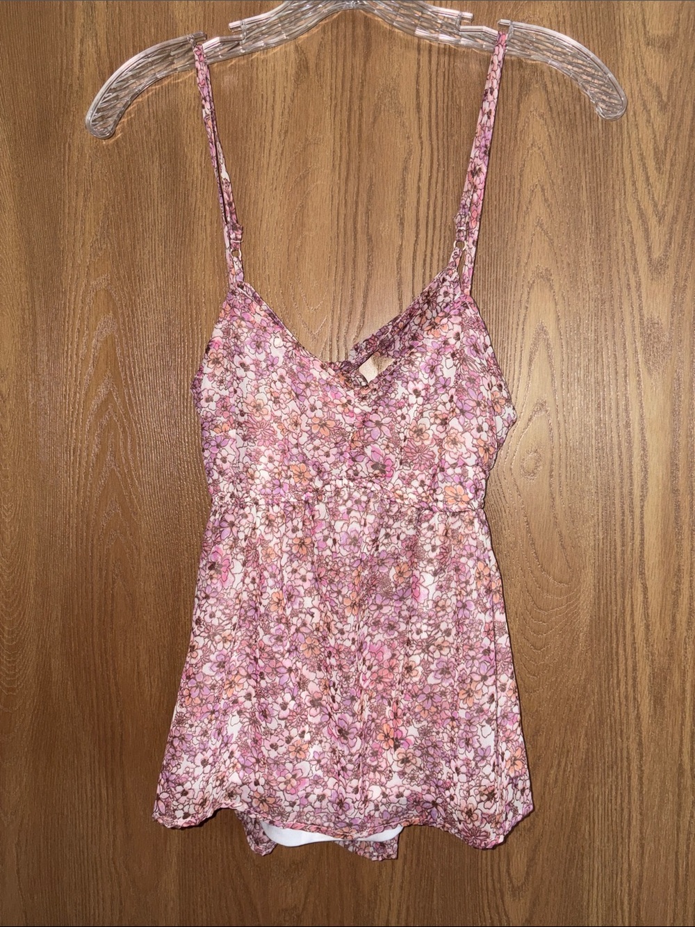 Japna Pink Floral Spaghetti-Strap Crop Top